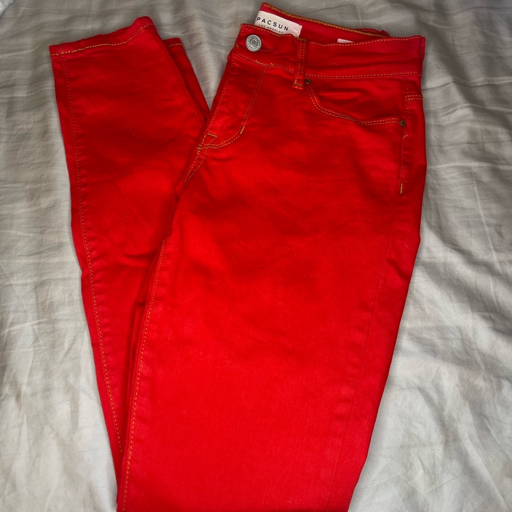 PacSun High Waisted Red Jeans